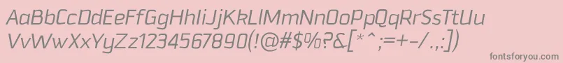 DowntempoLightitalic Font – Gray Fonts on Pink Background