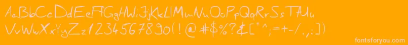 ScragesHandwrite Font – Pink Fonts on Orange Background