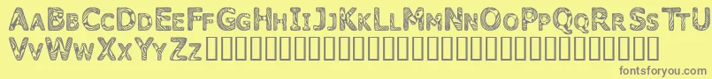 CandyKisses Font – Gray Fonts on Yellow Background