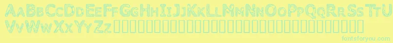 CandyKisses Font – Green Fonts on Yellow Background