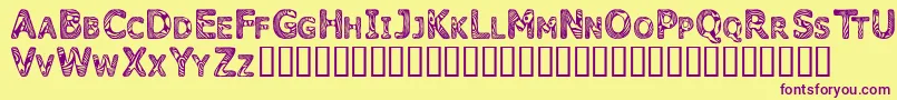 CandyKisses Font – Purple Fonts on Yellow Background