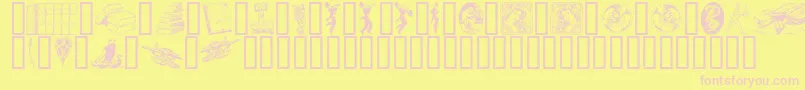 ListemagerensNyDingbats Font – Pink Fonts on Yellow Background