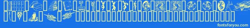 ListemagerensNyDingbats Font – Yellow Fonts on Blue Background