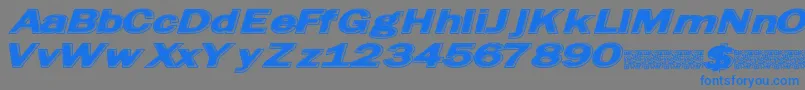 フォントFriedbread – 灰色の背景に青い文字