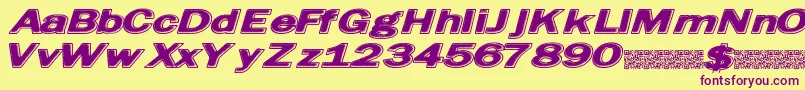 Friedbread Font – Purple Fonts on Yellow Background