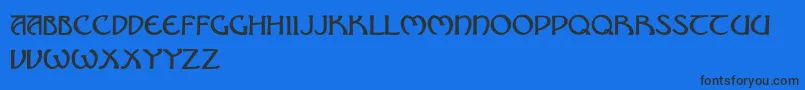 NouveauUncialCaps Font – Black Fonts on Blue Background