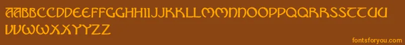 NouveauUncialCaps Font – Orange Fonts on Brown Background