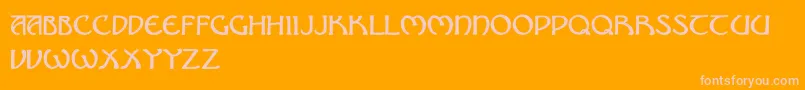 NouveauUncialCaps Font – Pink Fonts on Orange Background