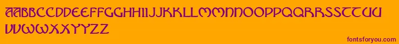 Шрифт NouveauUncialCaps – фиолетовые шрифты на оранжевом фоне
