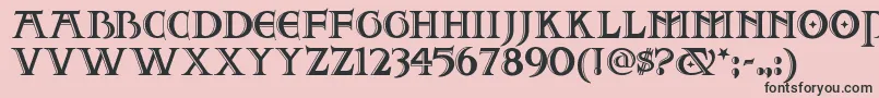 Fonte Twofjn – fontes pretas em um fundo rosa