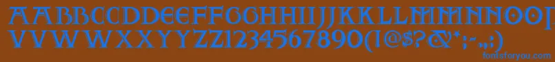 Twofjn Font – Blue Fonts on Brown Background