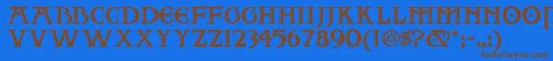 Twofjn-fontti – ruskeat fontit sinisellä taustalla