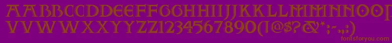 Twofjn-fontti – ruskeat fontit violetilla taustalla
