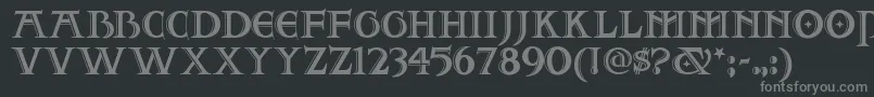 フォントTwofjn – 黒い背景に灰色の文字
