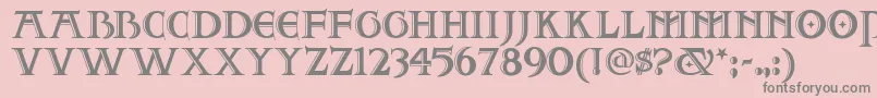 Fonte Twofjn – fontes cinzas em um fundo rosa