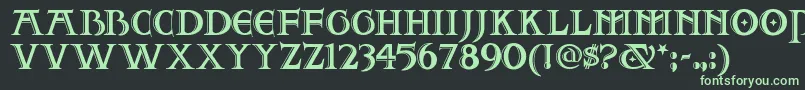 フォントTwofjn – 黒い背景に緑の文字