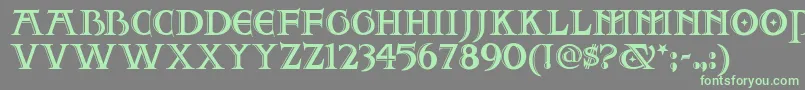 Twofjn-fontti – vihreät fontit harmaalla taustalla