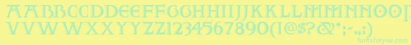 Twofjn Font – Green Fonts on Yellow Background