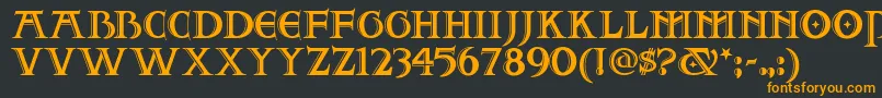 Шрифт Twofjn – оранжевые шрифты на чёрном фоне