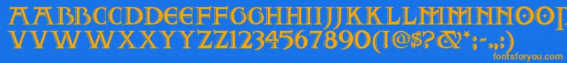 Шрифт Twofjn – оранжевые шрифты на синем фоне
