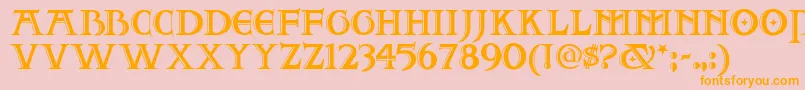 Twofjn-fontti – oranssit fontit vaaleanpunaisella taustalla