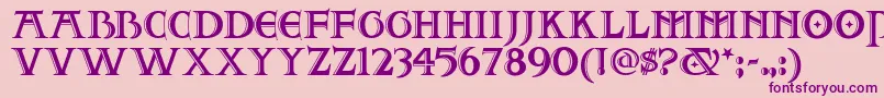 フォントTwofjn – ピンクの背景に紫のフォント