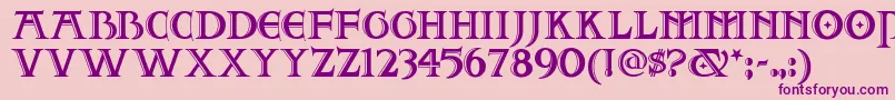 Twofjn-fontti – violetit fontit vaaleanpunaisella taustalla