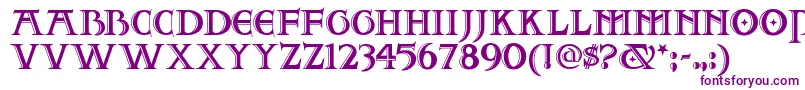 Twofjn-Schriftart – Violette Schriften auf weißem Hintergrund