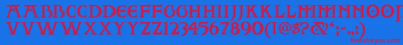Шрифт Twofjn – красные шрифты на синем фоне
