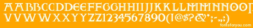 Шрифт Twofjn – белые шрифты на оранжевом фоне