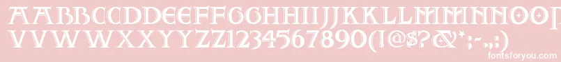 フォントTwofjn – ピンクの背景に白い文字