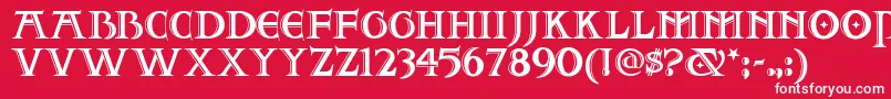 Шрифт Twofjn – белые шрифты на красном фоне