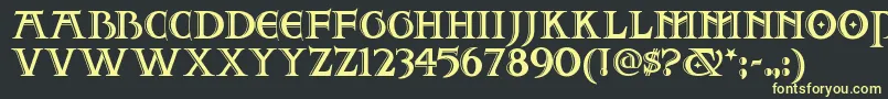 Twofjn Font – Yellow Fonts on Black Background