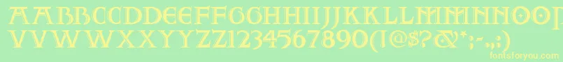 Шрифт Twofjn – жёлтые шрифты на зелёном фоне