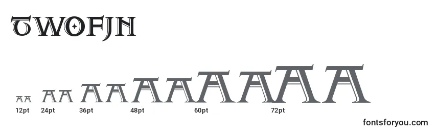 Размеры шрифта Twofjn