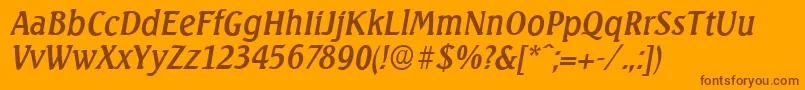 SeagullserialItalic Font – Brown Fonts on Orange Background