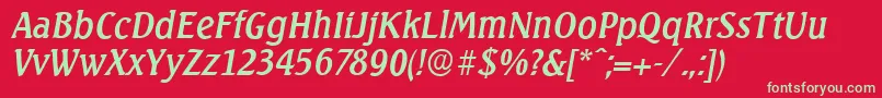 SeagullserialItalic Font – Green Fonts on Red Background