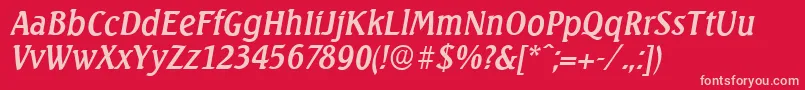 SeagullserialItalic Font – Pink Fonts on Red Background