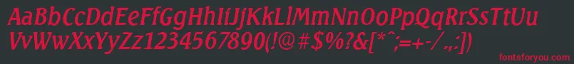 SeagullserialItalic Font – Red Fonts on Black Background