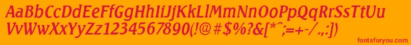 SeagullserialItalic-Schriftart – Rote Schriften auf orangefarbenem Hintergrund