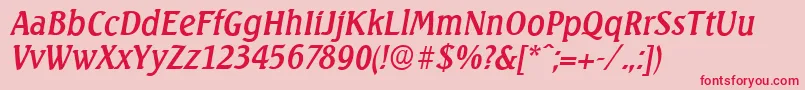 Шрифт SeagullserialItalic – красные шрифты на розовом фоне