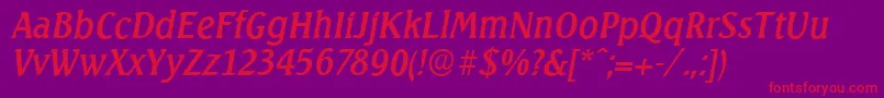 Шрифт SeagullserialItalic – красные шрифты на фиолетовом фоне