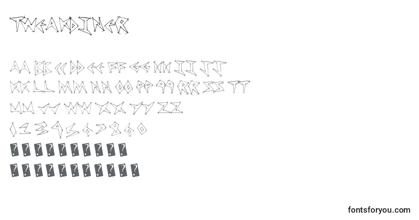 Czcionka Tweakdiner – alfabet, cyfry, specjalne znaki