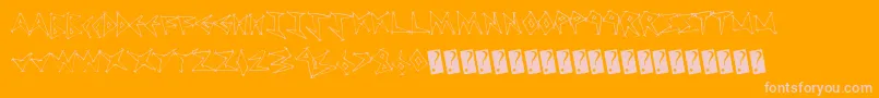 Tweakdiner-Schriftart – Rosa Schriften auf orangefarbenem Hintergrund