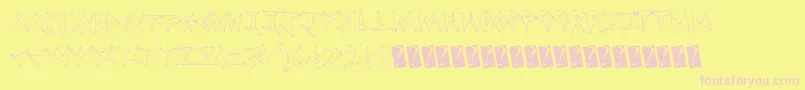 Tweakdiner Font – Pink Fonts on Yellow Background