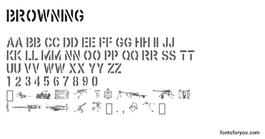 Browning Font – alphabet, numbers, special characters
