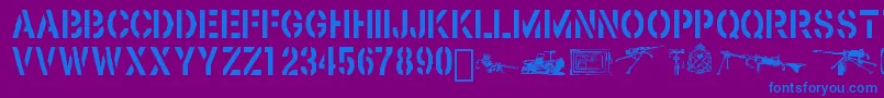 Browning Font – Blue Fonts on Purple Background