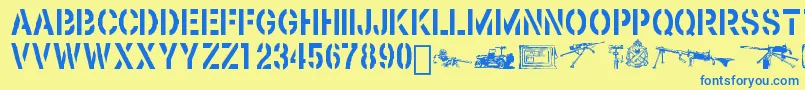 Browning Font – Blue Fonts on Yellow Background