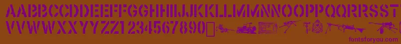 Browning Font – Purple Fonts on Brown Background