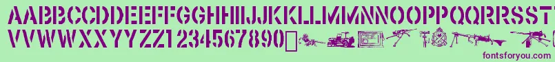 Browning Font – Purple Fonts on Green Background